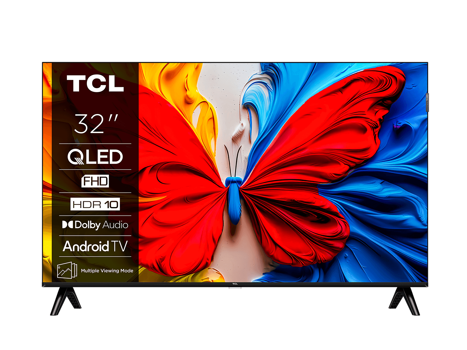 TCL S5K 32-tommers QLED smart-TV med to føtter